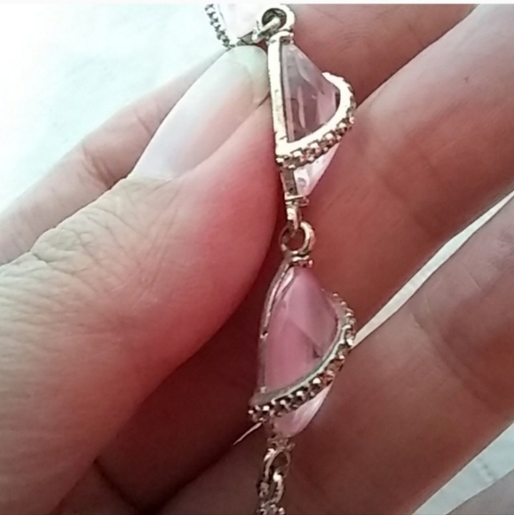 Avon Pink Silvertone Bracelet with Rhinestones | EUC - Picture 8 of 12